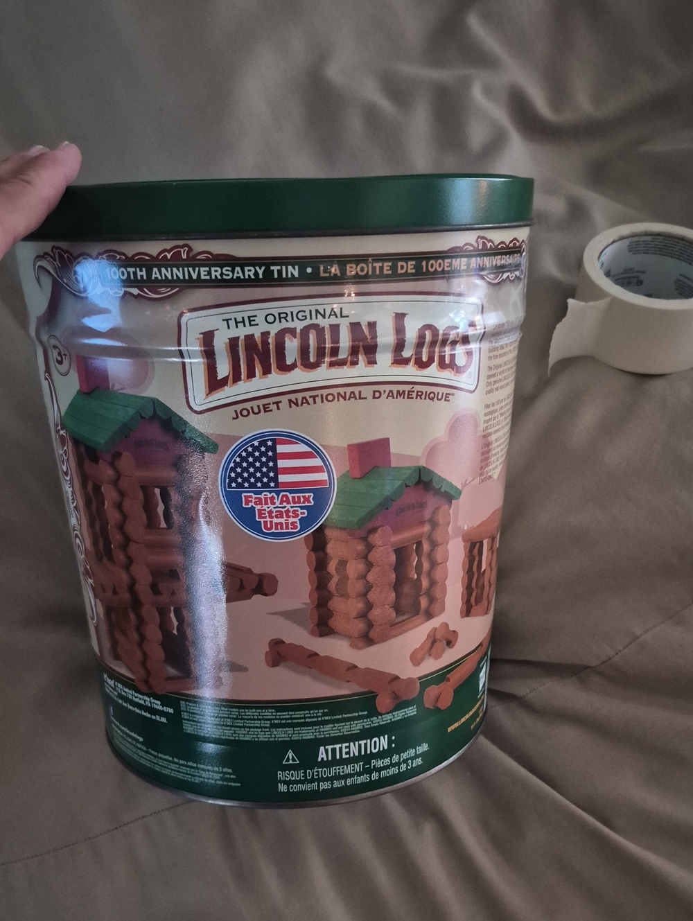 The Original Lincoln Logs Tin - Brown & Green